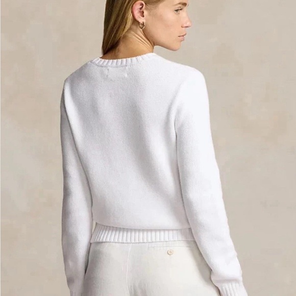 NWT Polo Ralph Lauren Women's Team USA Knit Crewneck Sweater White $398 Size XS - Picture 5 of 6